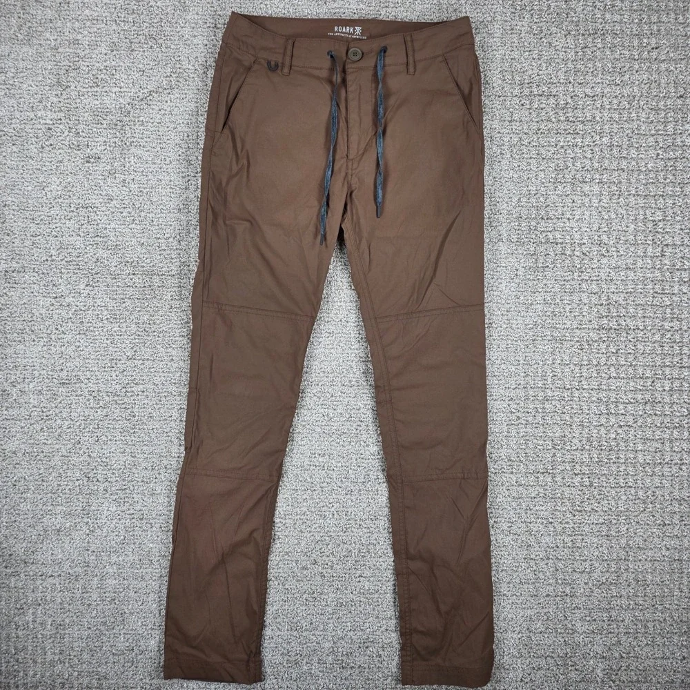 Roark Layover Trail Pants Mens 28x30 Brown Stretch Nylon Adventure Travel Chino